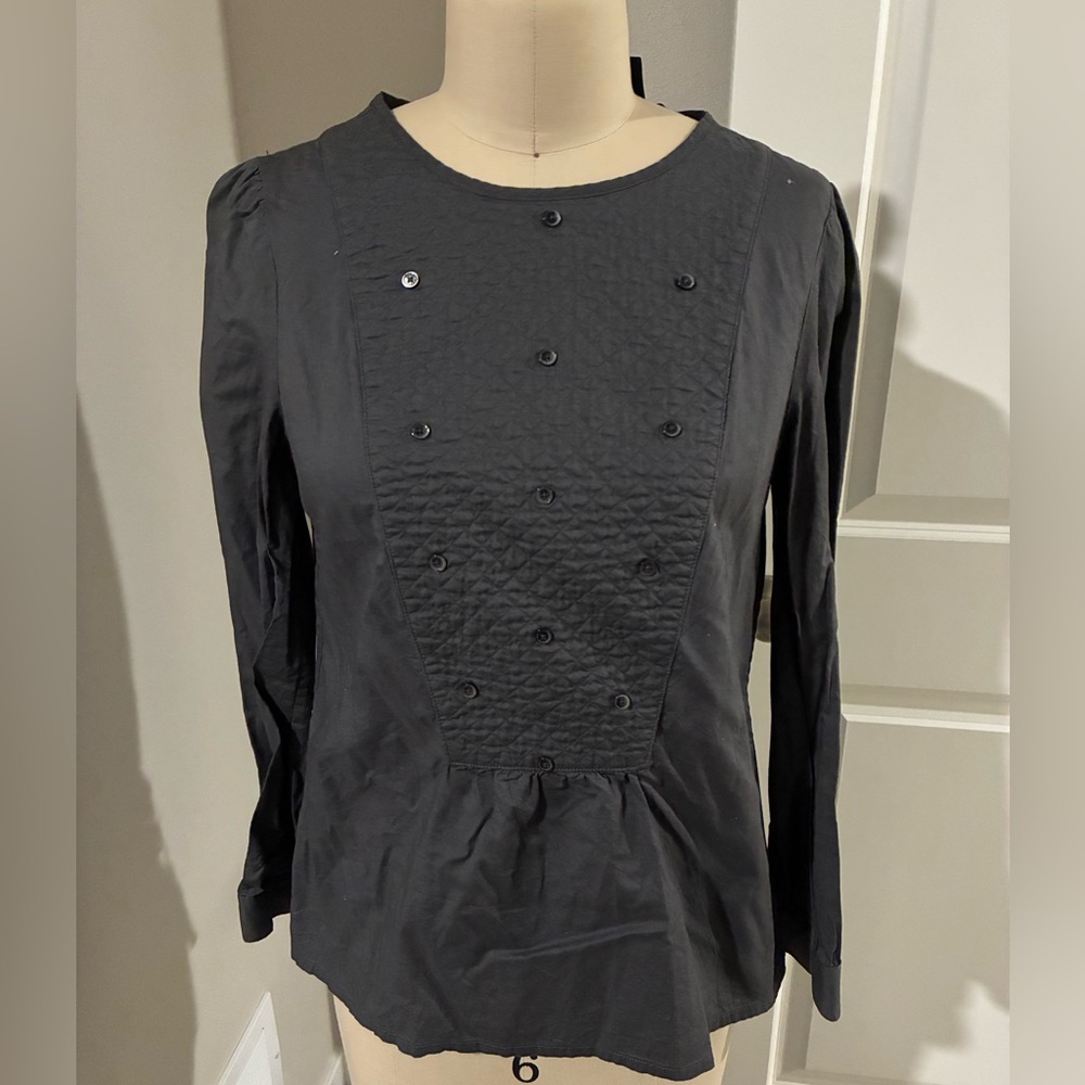 Marc By Marc Jacobs Charcoal Grey Quilted Blouse